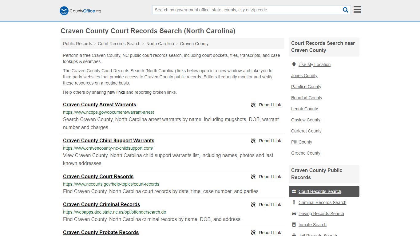Craven County Court Records Search (North Carolina) - County Office