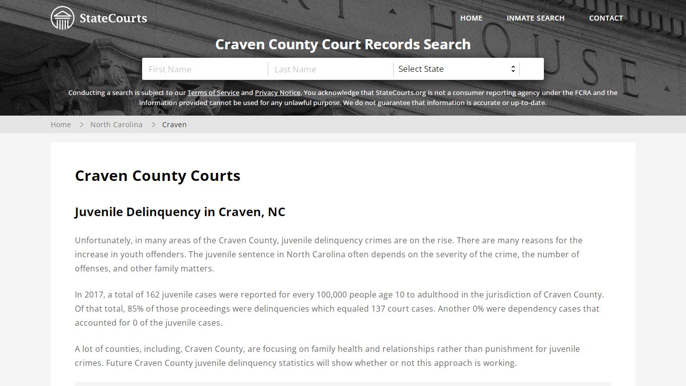 Craven County, NC Courts - Records & Cases - StateCourts